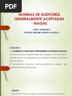 Normas de Auditoría Generalmente Aceptadas - Nagas: Curso: Auditoría I Docente: William Gordillo Pacheco