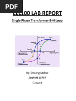 Ell100 Lab Report: Single Phase Transformer B-H Loop