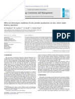 Effect of Electrolysis Condition of Zinc Powder Production On Zinc-Silver Oxide Battery Operation