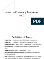 Notes On Pharmacy Services On NC2