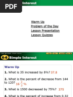 Warm Up Lesson Presentation Problem of The Day Lesson Quizzes