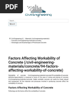 Factors Affecting Workability of Concrete