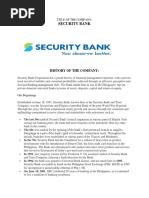 Security Bank: History of The Company