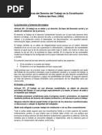 Características Del Derecho Del Trabajo en La Constitución Política Del Perú