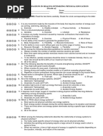 SHS 2nd Quarter Exam PE1