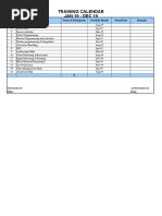 17 Training Calendar