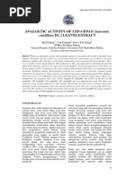 Analgetic Activity of Cep-Cepan (Saurauia: Cauliflora DC.) LEAVES EXTRACT