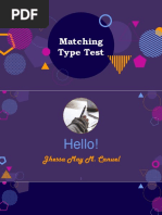 Checklist For Writing Matching Type Test