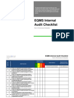 EQMS Internal Audit Checklist: Part 6: Performance Evaluation