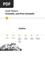 Greek Thinkers of Aristotle and Post Aristotle