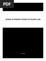 Quran As Primary Source of Islamic Law