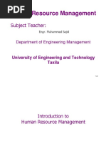 Human Resource Management: Subject Teacher