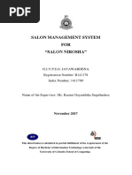 Salon Management System FOR "Salon Nirosha": G.J.V.P.S.O. Jayawardena Registration Number: R141179 Index Number: 1411799