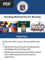 Teaching Mathematics For Meaning: Department of Education