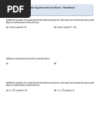 1.6 Determine A Quadratic Equation Given Its Roots - Worksheet