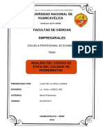 Análisis Del Código de Ética Del Colegio de Economistas