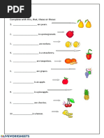 Activity: Complete With This, That, These or Those: 1