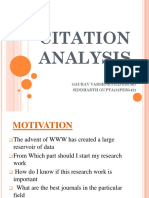 Citation Analysis: Gaurav Varshney (12peb136) Siddharth Gupta (12peb542)