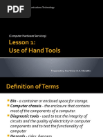 Lesson 1: Use of Hand Tools: (Computer Hardware Servicing)