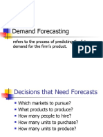 Demand Forecasting: Refers To The Process of Predicting The Future Demand For The Firm's Product