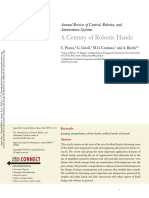 A Century of Robotic Hands: Annual Review of Control, Robotics, and Autonomous Systems