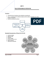 Unit V Piston, Piston Rings & Piston Pin Piston: Functions