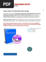 Project Report On Disposable Plastic Syringe (Ayurvedic - Herbal Pharmacy & Cosmetic Products)