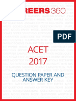 Acet 2017: Question Paper and Answer Key