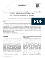 Inductive Interference Calculation On Imperfect Coated Pipelines Due To Nearby Faulted Parallel Transmission Lines