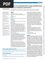 Effects of A Low Carbohydrate Diet On Energy Expenditure During Weight Loss Maintenance: Randomized Trial