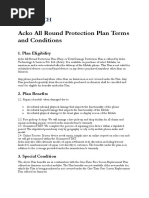 Acko All Round Protection Plan Terms and Conditions