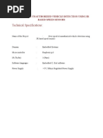 Technical Specifications:: Over Speed & Unauthorized Vehicle Detection Using Ir Based Speed Sensors