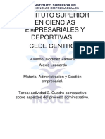 Actividad 3. Cuadro Comparativo Sobre Aspectos Del Proceso Administrativo