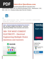 300+TOP CURRENT ELECTRICITY Multiple Choice Questions & Answers