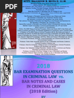 Criminal Law Bar 2018 With Suggested Answers