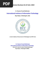 International Institute of Information Technology: Admission Brochure For B.Tech. 2019