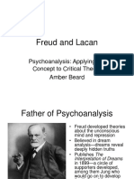 Freud and Lacan: Psychoanalysis: Applying The Concept To Critical Theory Amber Beard