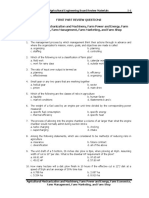 First Part Review Questions Agricultural Mechanization and Machinery, Farm Power and Energy, Farm Economics, Farm Management, Farm Marketing, and Farm Shop