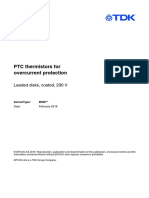 PTC Thermistors For Overcurrent Protection: Leaded Disks, Coated, 230 V