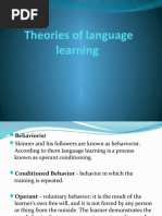 Theories of Language Learning, Behaviourism