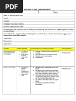 Job Safety Analysis Worksheet