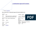 Microeconomic Theory A Mathematical Approach Economics Handbook Series