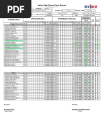 Senior High School Class Record: School Name Division School Id School Year Region