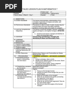 Detailed Lesson Plan in Mathematics 7