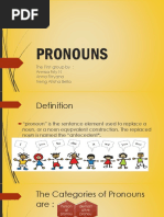 Pronouns: The First Group By: Annisa Firly N Anna Fitryana Neng Allisha Bella