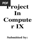 Project in Compute rIX: Submitted by