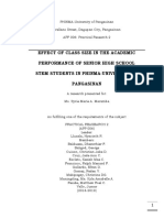 Effect of Class Size in The Academic Performance of Senior High School Stem Students in Phinma-University of Pangasinan