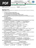 Second Quarter Test With Answer in Grade 9 Science