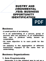 Industry and Environmental Analysis