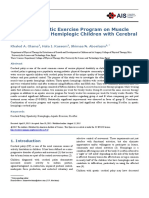 Impact of Aquatic Exercise Program On Muscle Tone in Spastic Hemiplegic Children With Cerebral Palsy